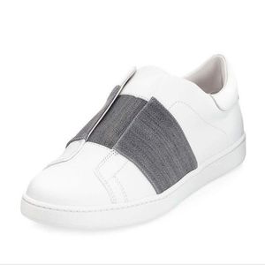 Vince Vista Leather Striped Low-Top Sneakers
